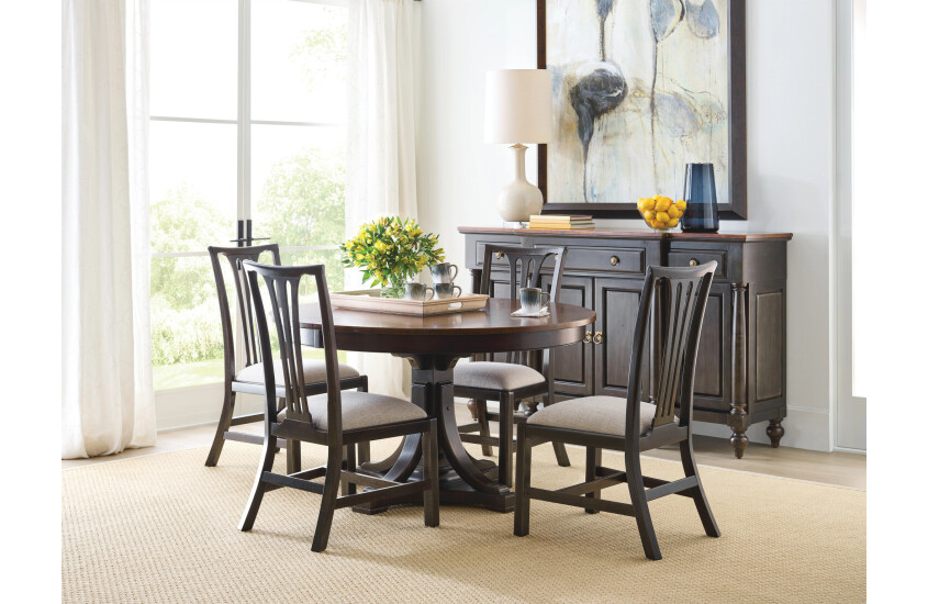 BROMEFIELD ROUND DINING TABLE - BLACK - COMPLETE Other Image 1