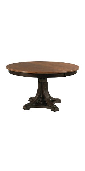 Round solid wood dining table